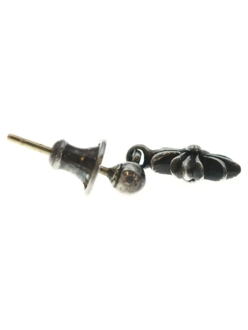 Chrome Hearts Tny CH Pls 1 Tiny Ech Plus Drop Silver Earrings